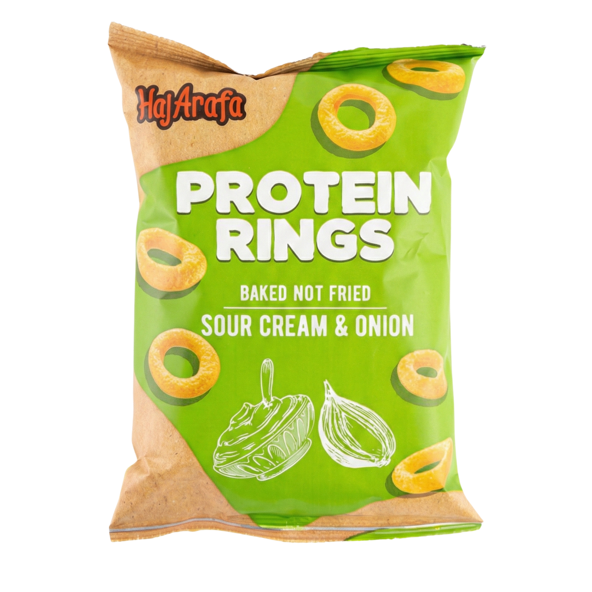 Protein rings sour cream & onion- بروتين رينجز ساور كريم وبصل – Haj Arafa