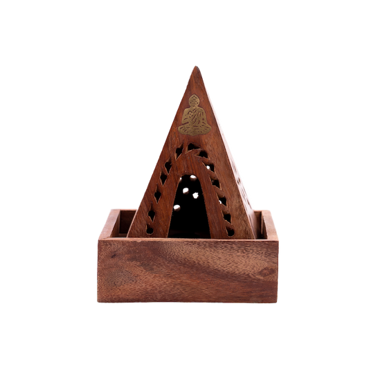 wood pyramid censer-  مبخرة هرم خشب